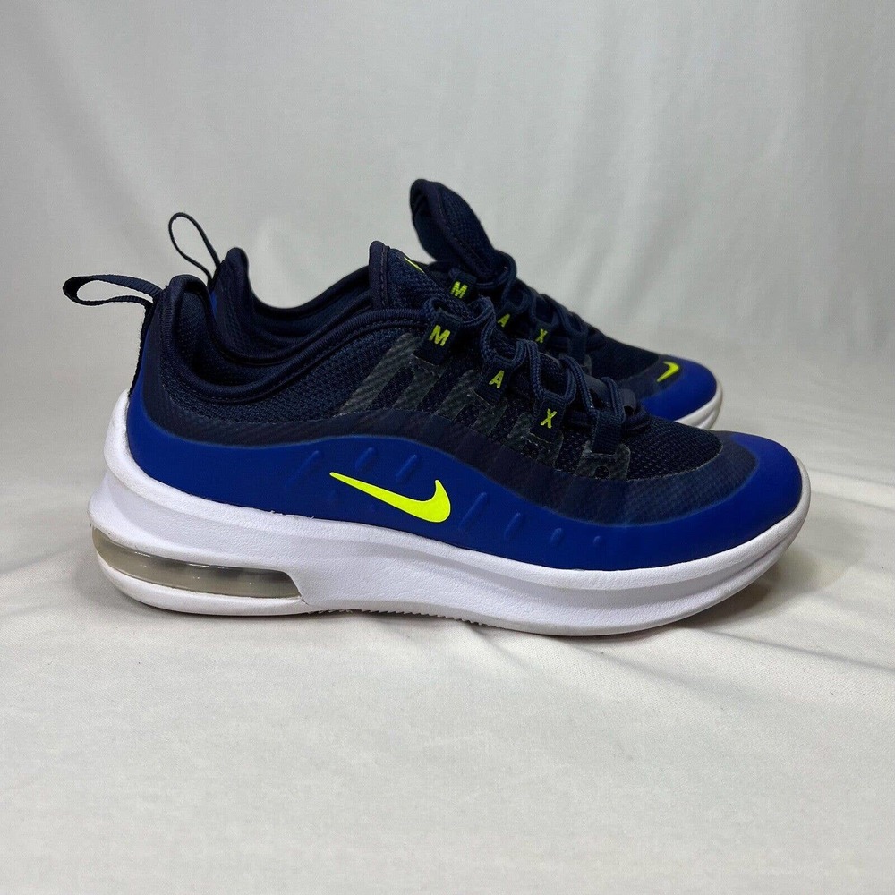 Nike Air Max Axis Youth Running Shoes Navy Neon Size 2.5 Y AH5223-404